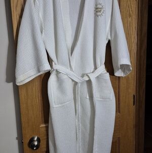 White Waffle Knit Robe